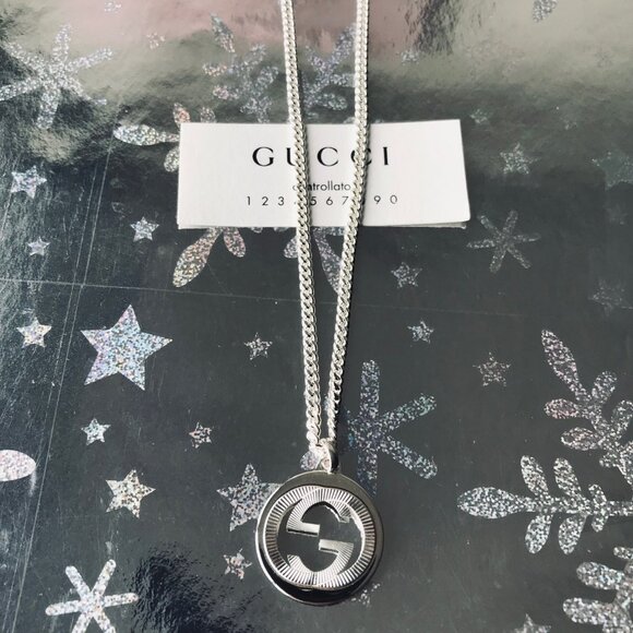 GUCCI  Necklace  Interlocking  Double G Logo  Silver 925 w Box & Jewelry… - Picture 1 of 14